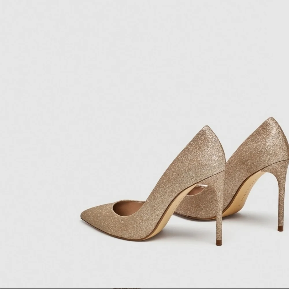 Zara Woman Gold Shimmer Glitter Stiletto - Picture 12 of 12